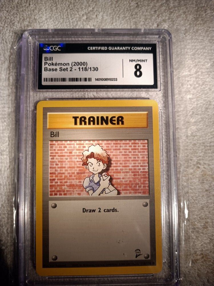 Vintage Bill trainer Graded Pokemon Card