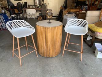 Boho Fluted Bistro Table (White Stools Not Included) Furniture