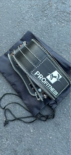ProFitness Black Leather Weightlifting Belt