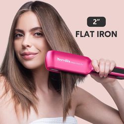 Flat Iron Hair Straightener, 2 Inch Widest Ceramic Flat Iron for Hair, Professional Straightening Irons with Adjustable Temp, Fast Styling