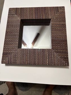 Crate & Barrel Woven Cube Wall Mirror