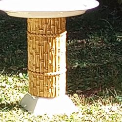 Pretty Golden Large Ceramic Bamboo Birdbath🌺🌹🌷🦋 Buy 2 Or 3 Get Free Solar Fountain