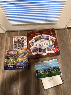 Large Adult jigsaw puzzle lot- 4 count