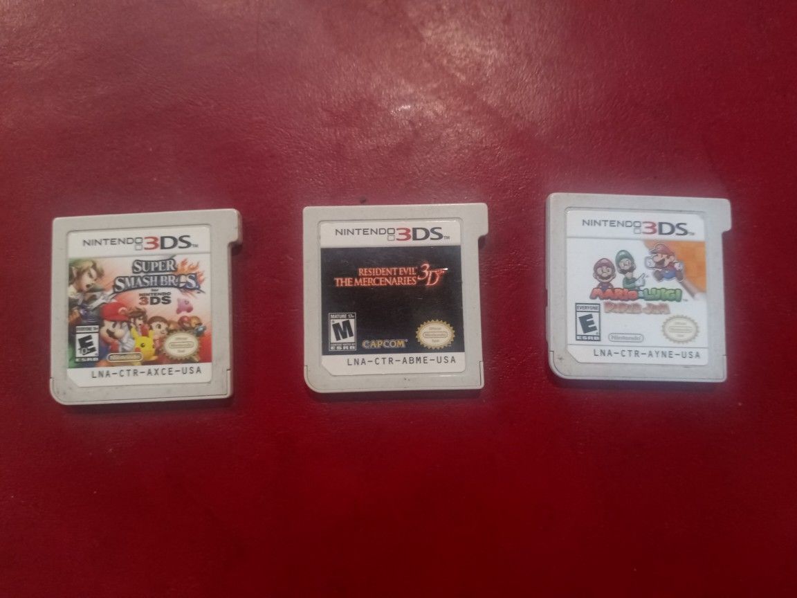 Nintendo 3DS Games (Resident Evil, Smash Bros, Mario & Luigi)