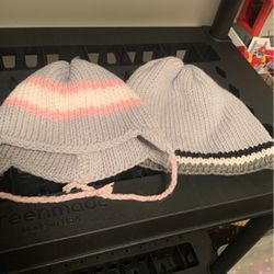 Set Of Two Knit Hats - New