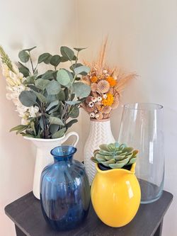 Vases with fake florals, leaves - $30 for EVERYTHING