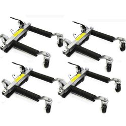 4x Set 1500lbs Wheel Dolly Car Skates Vehicle Positioning Hydraulic Tire Jack Truck Rv Trailer Pick Up Dolly Mover