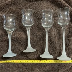 Partylite iced crystal frosted candle holder set of 4 Coral Springs 33071