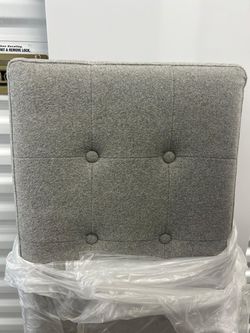Gray Tufted Chair Cushion