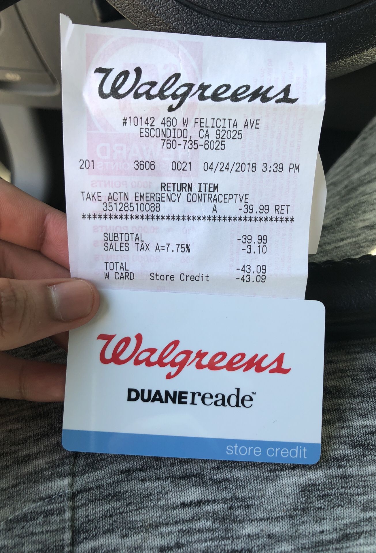 Walgreens store credit