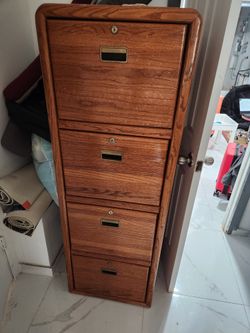Solid Oak Filing Cabinet