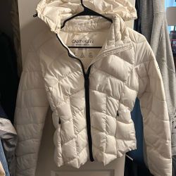 White Calvin Klein Puffy Jacket 