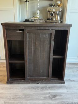 Rustic Farmhouse Coffee Bar / Buffet Cabinet with Sliding Barn Door