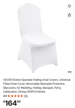 VEVOR Stretch Spandex Folding Chair Covers, Universal Fitted Chair Cover, Removable Washable Protective Slipcovers, for Wedding, Holiday, Banquet, Par