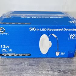 Energetic 12 Pack 5/6 Inch 5CCT LED Recessed Light Retrofit, 2700K/3000K/4000K/5000K/6500K