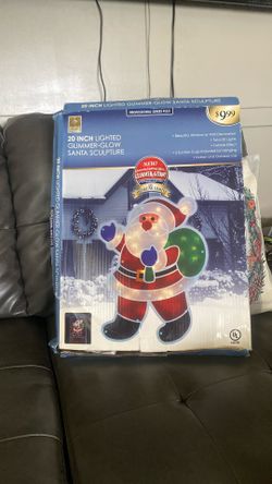 20 Inch Lighted Santa Sculpture