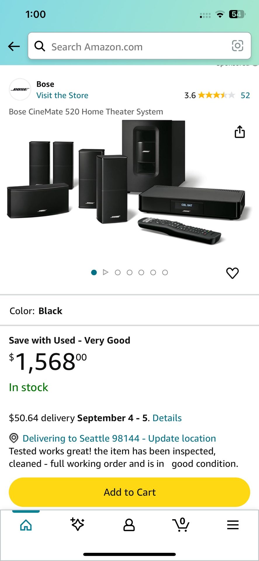 Bose cinemate 520 Home Theater System new