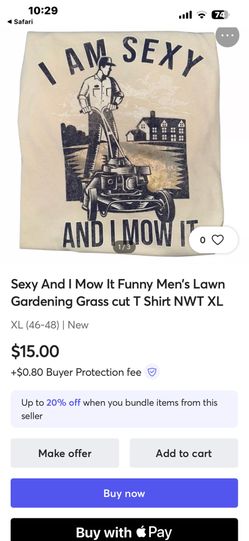 “I am Sexy and I Mow It.!!” Men’s T-Shirt-Yellow-NEW