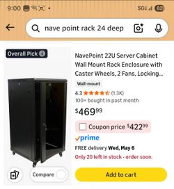 NavePoint 22U Server Cabinet - $150 OBO