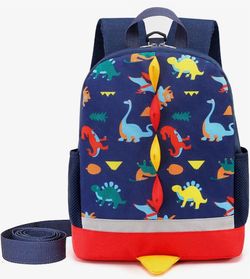 Toddler Backpack Dinosaur Preschool for Boys with Leash Chest Strap