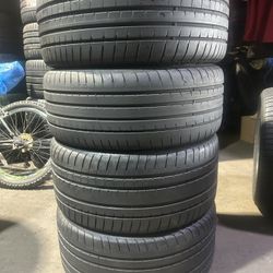 SET OF 4 USED TIRES GOOD YEAR EAGLE F1 ASYMMETRIC 3 (RUN FLAT STAGGERED)…275/30/20 Rr—245/35/20 Ft
