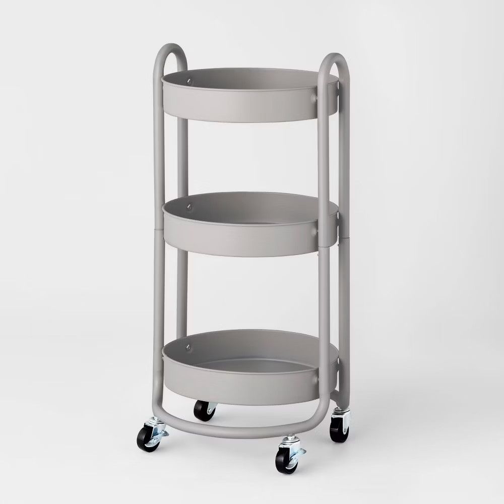3 Tier Round Cart With Wheels