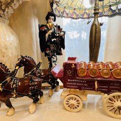 Vintage Budweiser Clydesdale Horses & Beer Wagon – Full Ceramic Collector’s Set 🐴🍺 