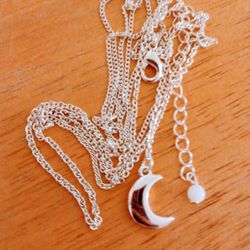 Brand New Ladies Necklace Moon Charm
