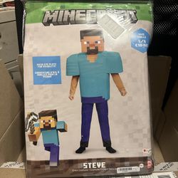 Minecraft Steve Costume ages 10-12 Size L  