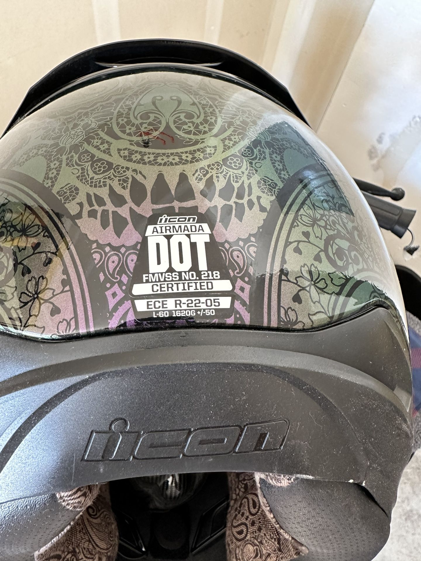 Icon Airform Chantilly Opal Helmet Large With Cardo Packtalk Bold