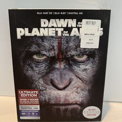 Dawn Of The Planet Of The Apes Blu Ray 3D Movie New!