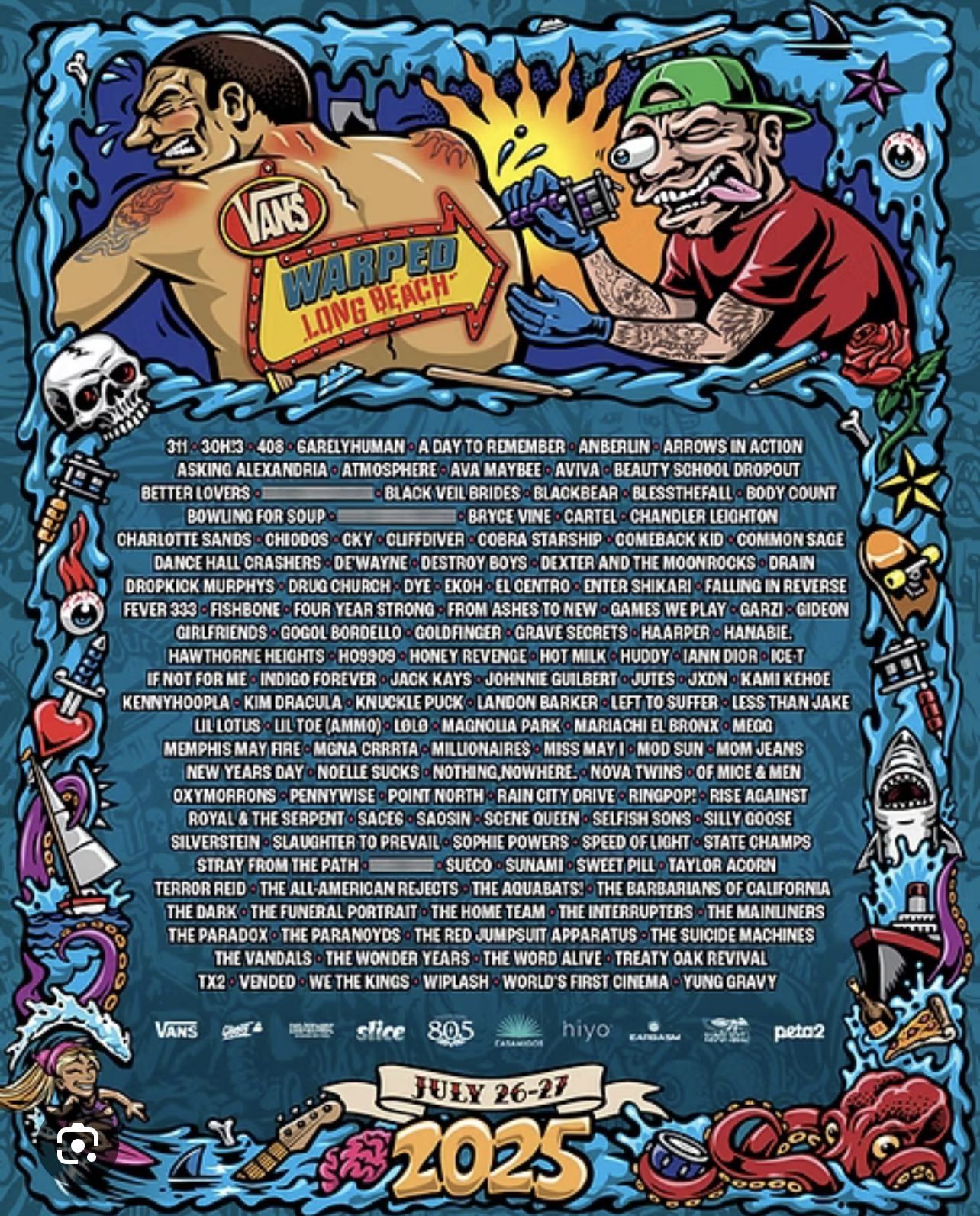 Vans Warped Tour Long Beach 2 Tickets