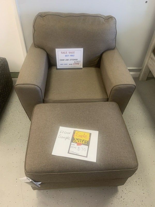 Cozy Chair & Ottoman Set Floor Sample Sale $10 down