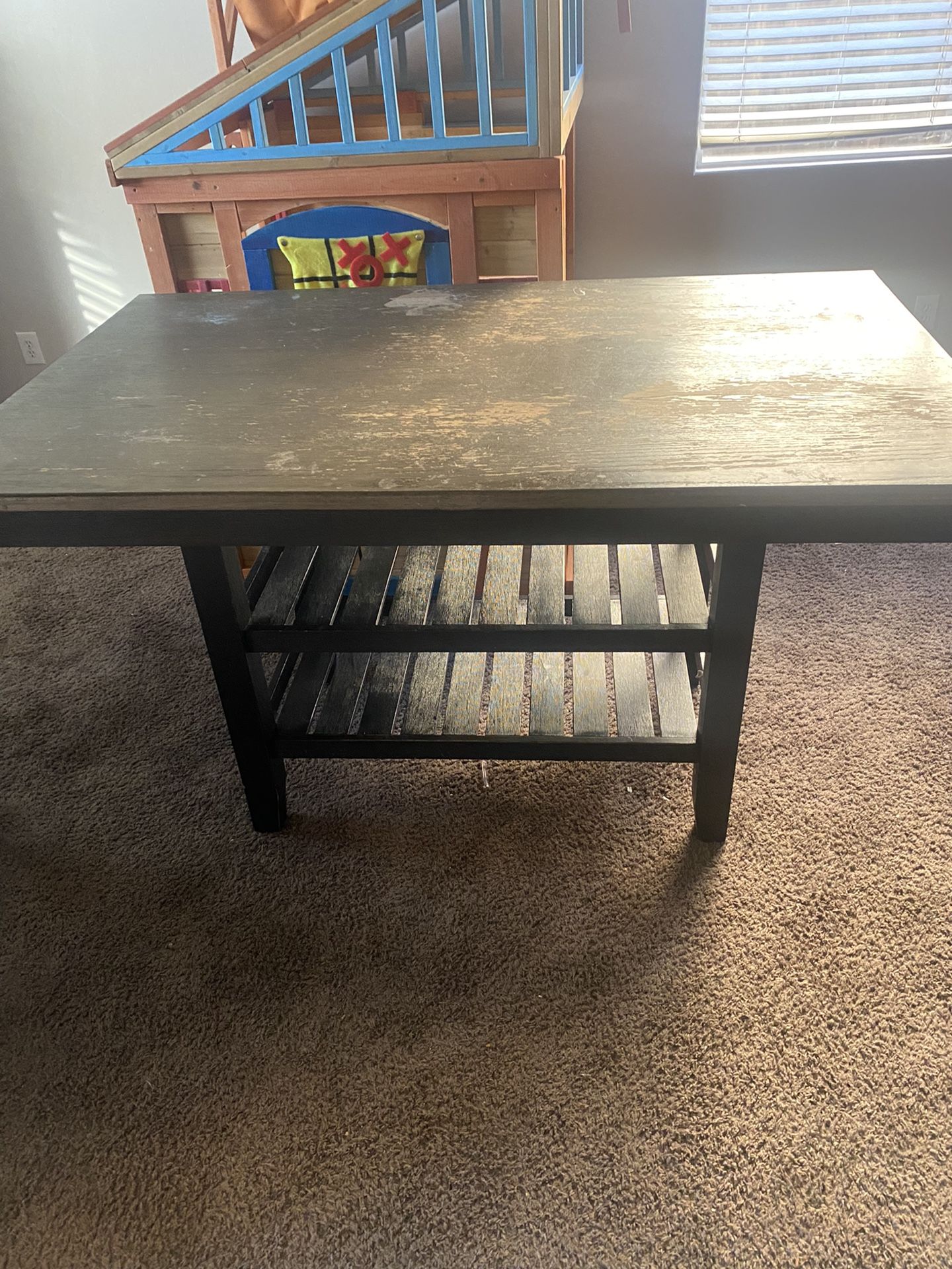 Modern Style 40 In. Brown Wooden 4 Legged Counter Height Dining Table .