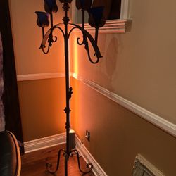 Floor Candela With Iron Scroll 