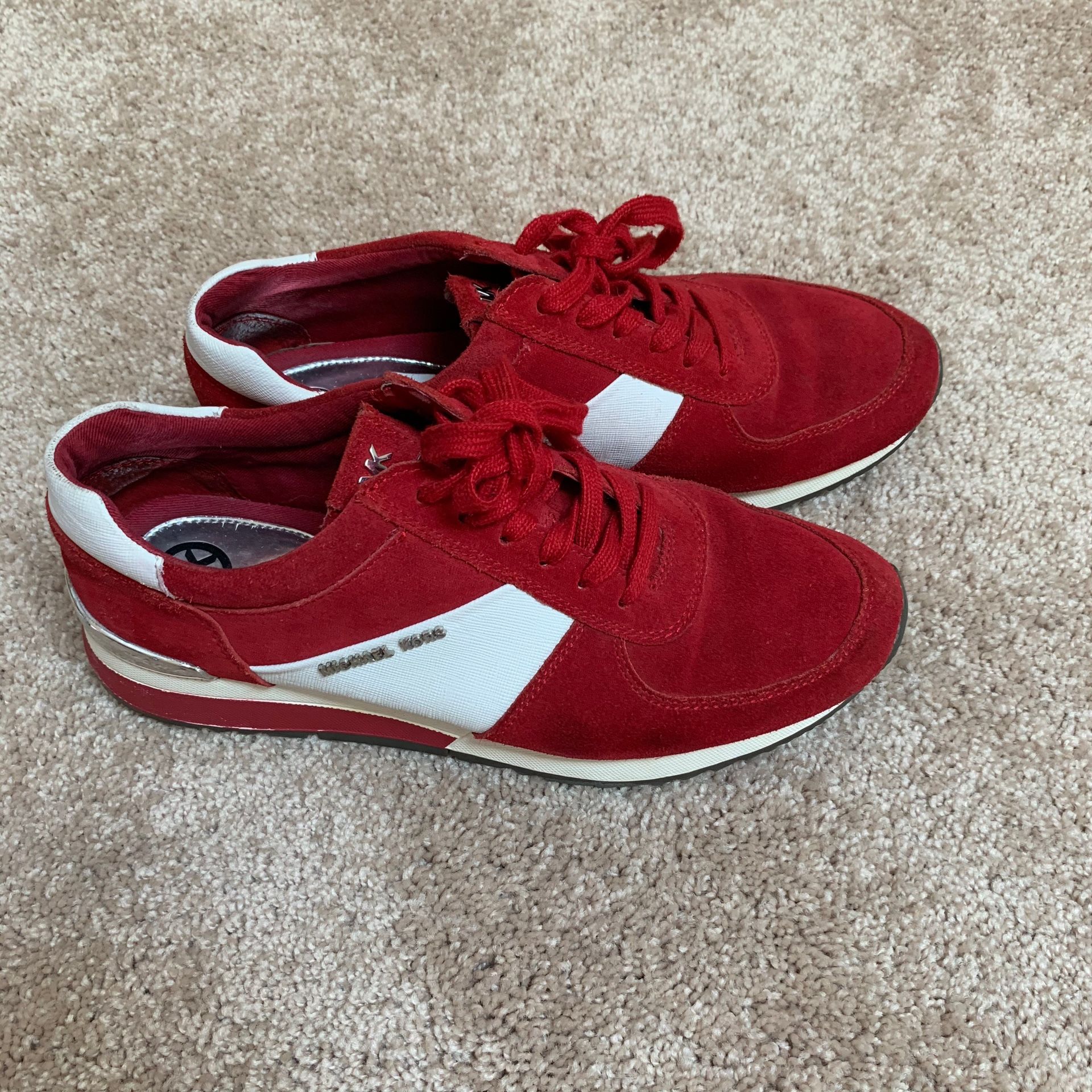 Michael Kors Red Sneakers, Size 7.5