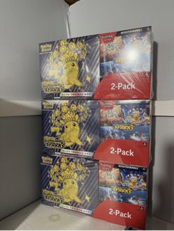 🔥 Pokémon Surging Sparks ETB + Booster Bundle Costco 2-Pack SEALED 🚀 $100 EACH