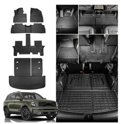  Floor Mats For 2020-2025 Kia Telluride 7 & 8 Seats 