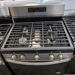 Like New 30" Wide Apartment Size Whirlpool 5 Burner Convectional Stainless Steel Gas Stove Range Estufa 