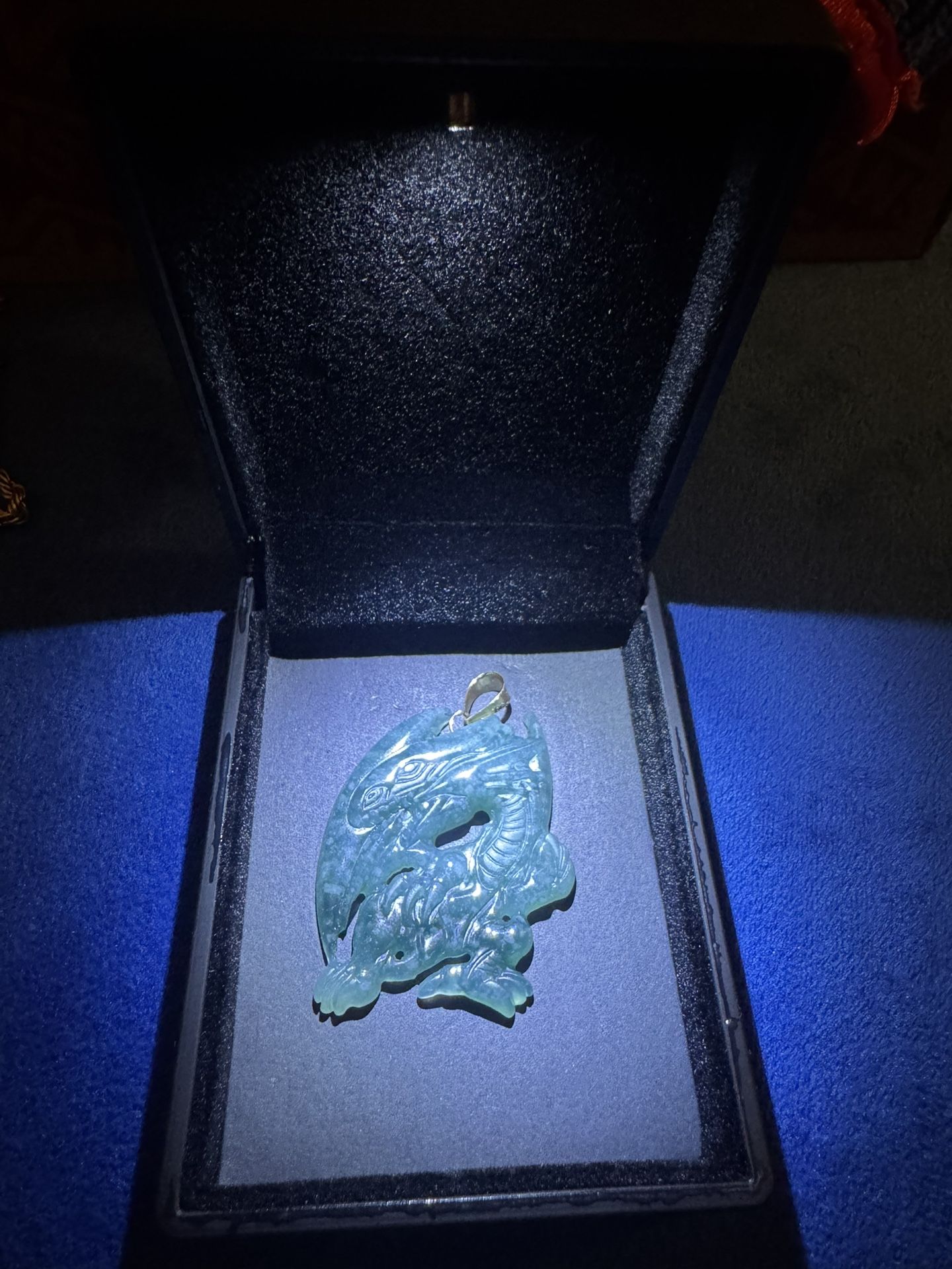 Jade Pendant With 18k Gold Bail + Chain