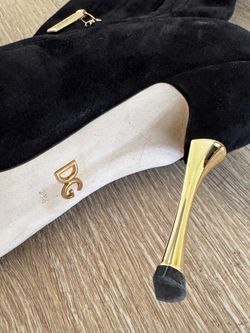 Dolce & Gabbana D&G Black Suede Knee High Boots – Size 8.5
