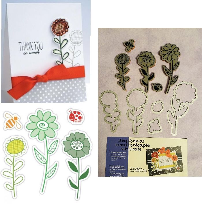 Sizzix Garden Flowers 10pc Stamps & Dies Set
