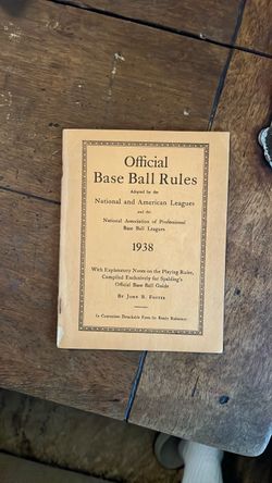 1938 Official Base Ball Rules Book