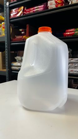 (4 PACK) 128 Oz Empty Plastic Gallon Juice Bottles with Tamper Evident ORANGE Caps
