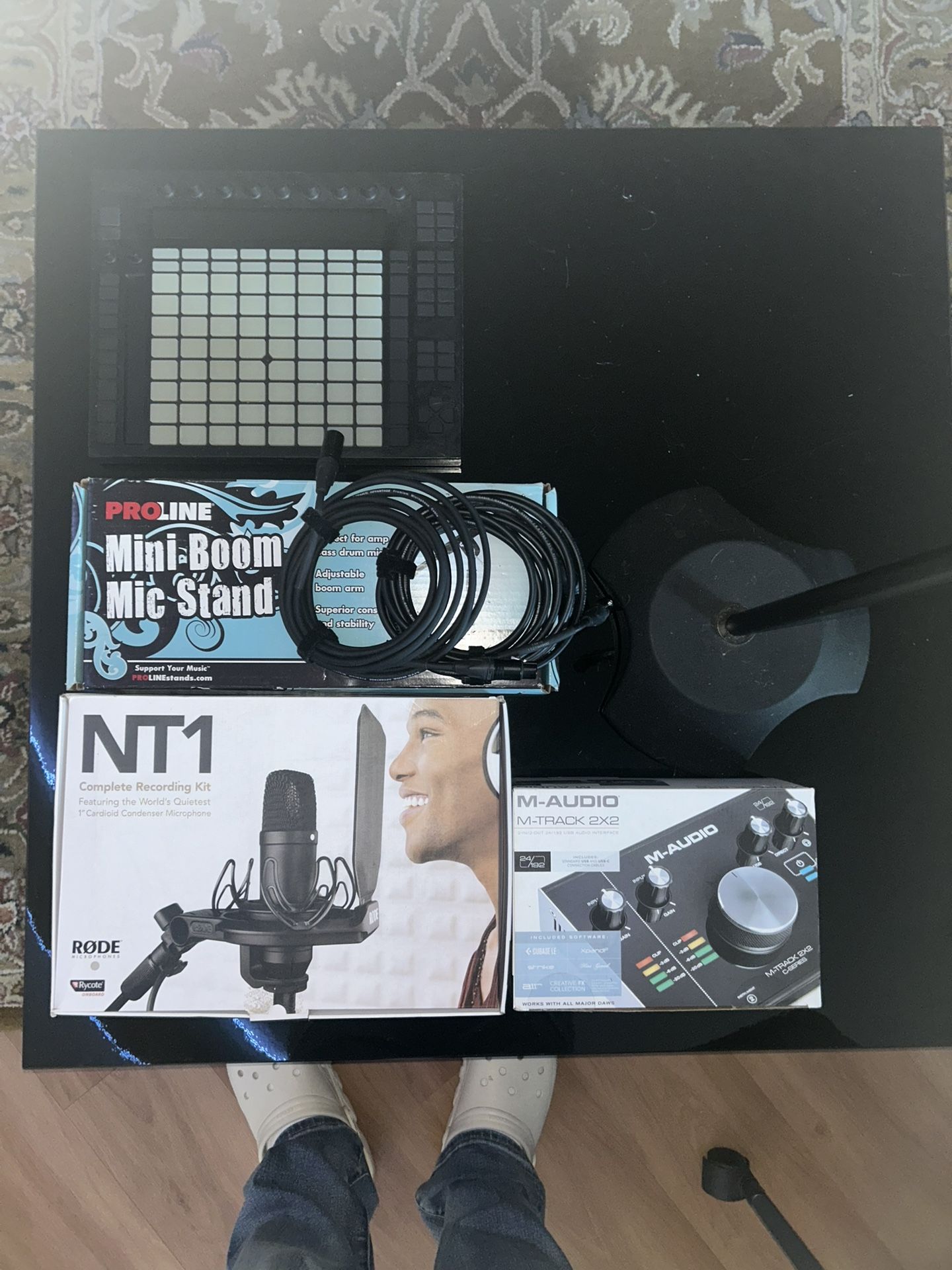 Microphone W/ Interface Kit (XLR Cables, Mic Stands)