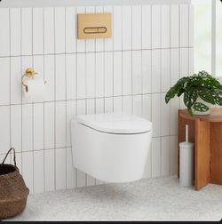 Arnelle Dual Flush Wall Mounted One Piece Elongated Chair Height Toilet with Actuator Plate Flush 48