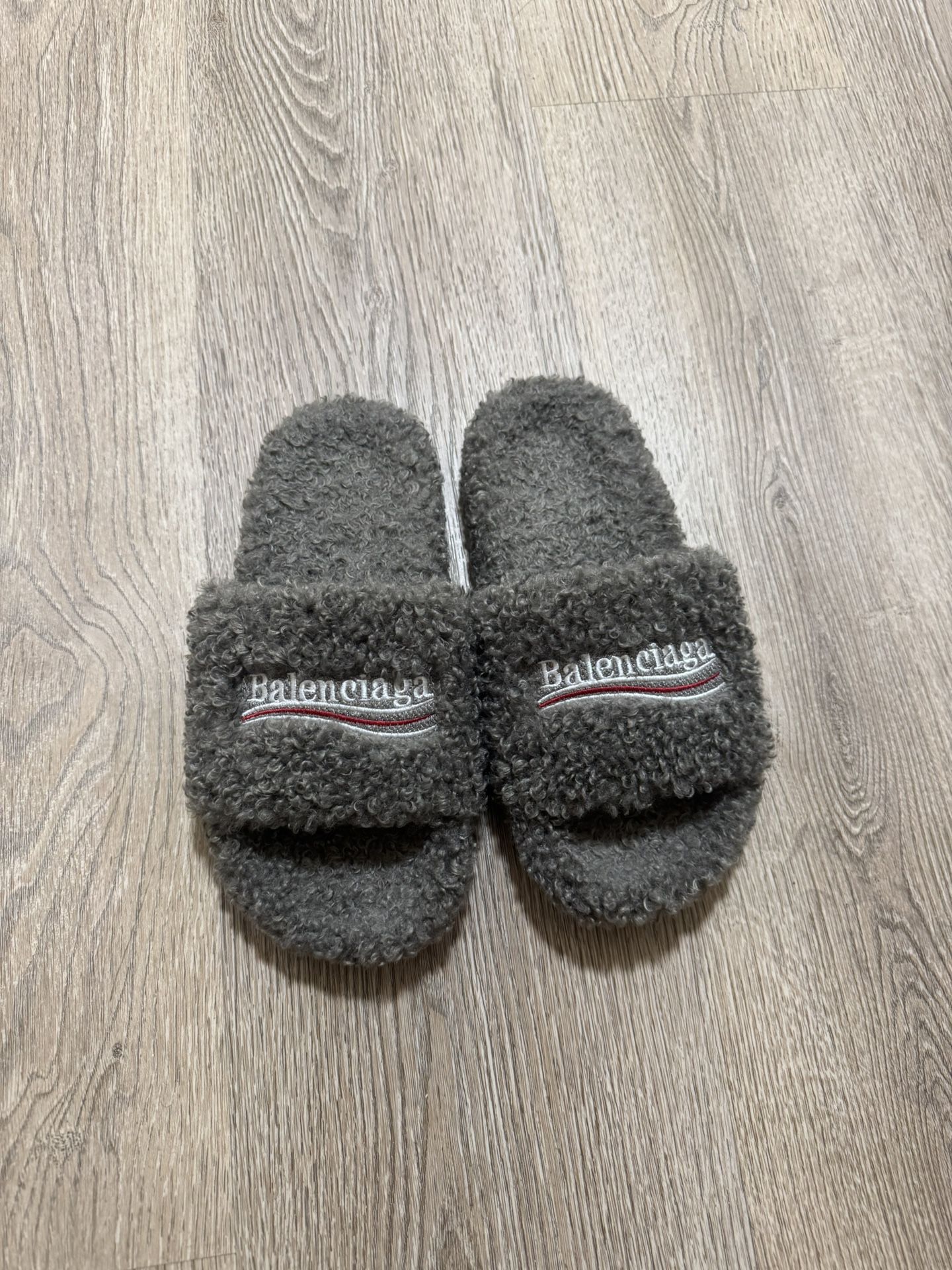 Balenciaga Furry Slide Gray
