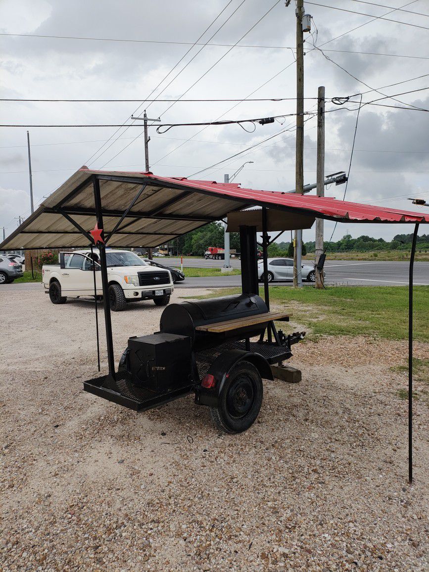 Bbq Pit On Trailer With Roof