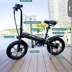 750W Peak Motor, Max Range 25 Miles, Up to 20 Mph, Removable Battery, Adjustable Seat, Folding Electric Bike