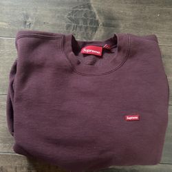 Dark Red Supreme Sweatshirt With Box Logo 